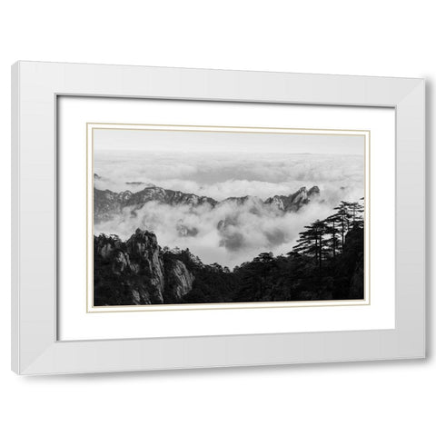 Yellow Mountain White Modern Wood Framed Art Print with Double Matting by Delimont, Danita