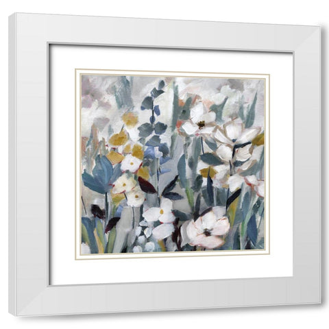 Happy Fields White Modern Wood Framed Art Print with Double Matting by Nan