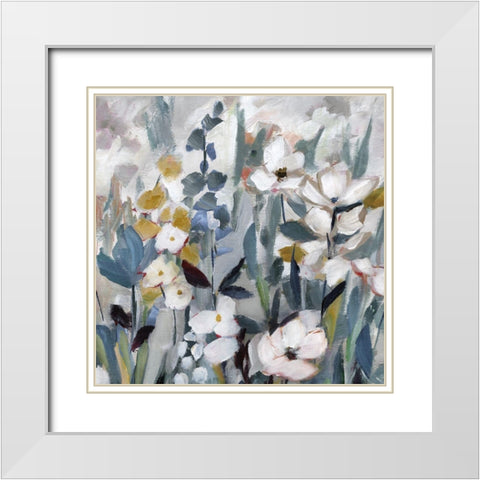 Happy Fields White Modern Wood Framed Art Print with Double Matting by Nan