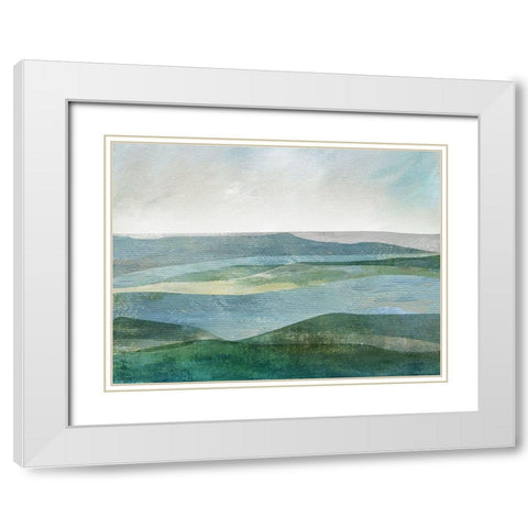 River Valley White Modern Wood Framed Art Print with Double Matting by Nan