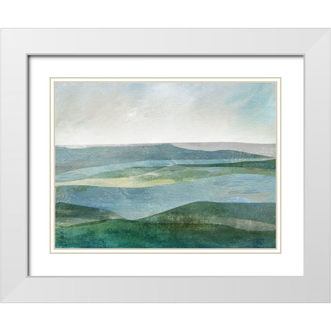 River Valley White Modern Wood Framed Art Print with Double Matting by Nan
