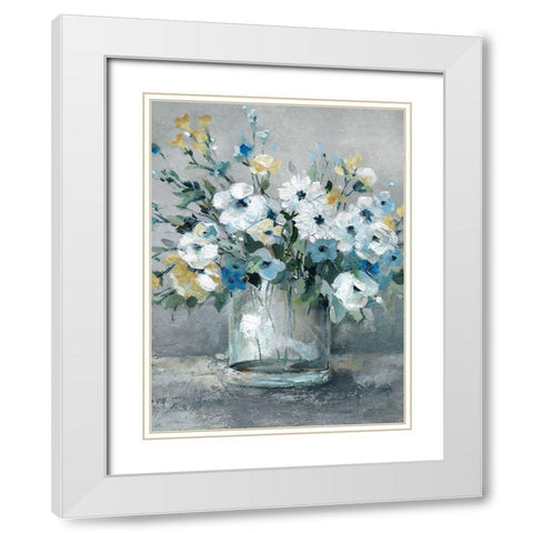 Sweetest Blossoms White Modern Wood Framed Art Print with Double Matting by Robinson, Carol