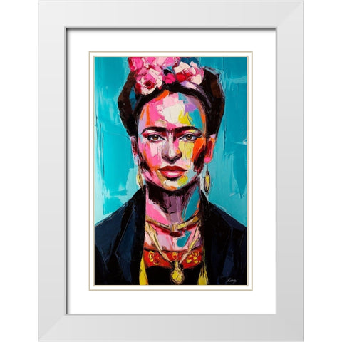 Freida White Modern Wood Framed Art Print with Double Matting by Tikhonova, Lana