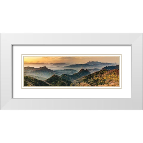 Jinshanling Mountains White Modern Wood Framed Art Print with Double Matting by Delimont, Danita