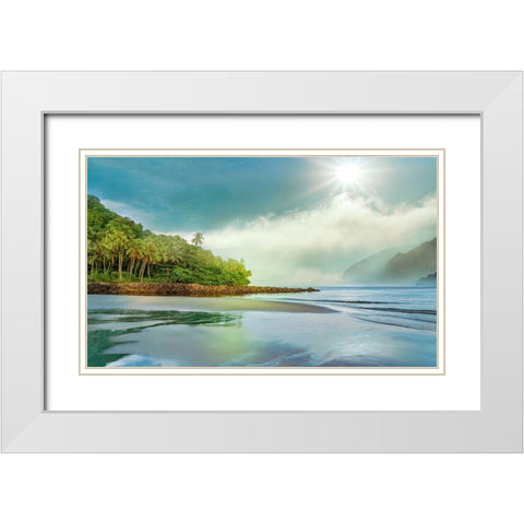 Jungle Meets the Sea White Modern Wood Framed Art Print with Double Matting by Calascibetta, Mike