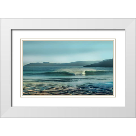 Waves Meet White Modern Wood Framed Art Print with Double Matting by Calascibetta, Mike