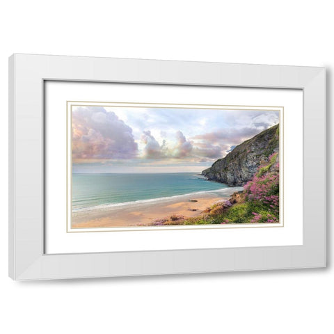 Cliffs of Time White Modern Wood Framed Art Print with Double Matting by Calascibetta, Mike