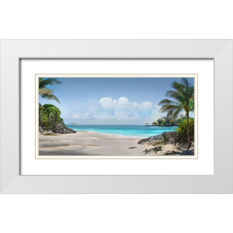 Down in Mexico White Modern Wood Framed Art Print with Double Matting by Calascibetta, Mike