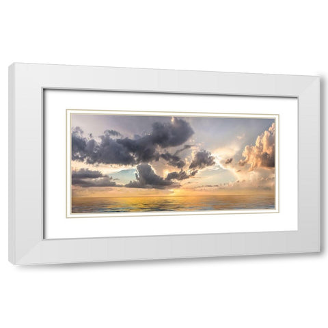 Heavenly Sunset White Modern Wood Framed Art Print with Double Matting by Calascibetta, Mike
