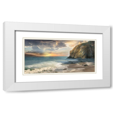 Private Cove White Modern Wood Framed Art Print with Double Matting by Calascibetta, Mike