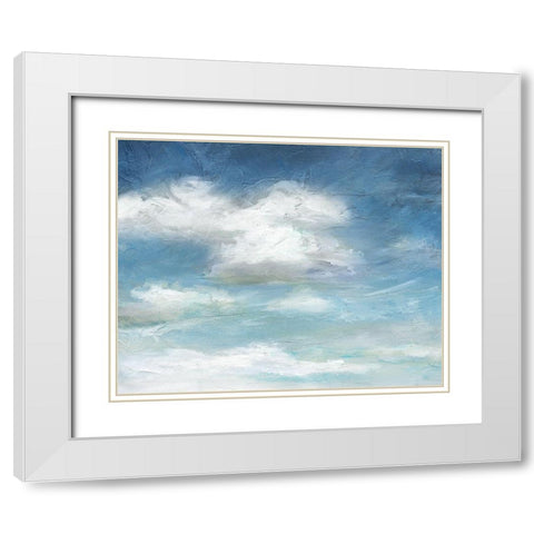 Cloud Drama White Modern Wood Framed Art Print with Double Matting by Nan