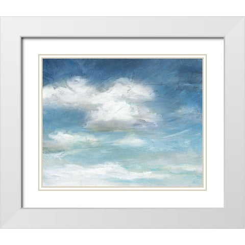 Cloud Drama White Modern Wood Framed Art Print with Double Matting by Nan