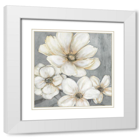 White Garden Glow White Modern Wood Framed Art Print with Double Matting by Robinson, Carol