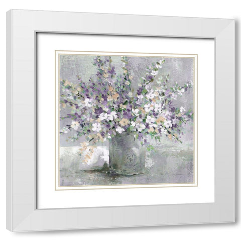 Farmhouse Lavender White Modern Wood Framed Art Print with Double Matting by Robinson, Carol