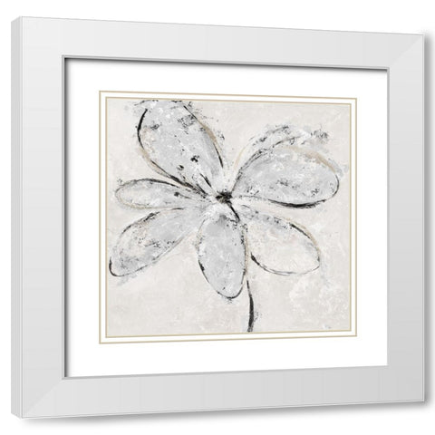 Neutral Gesture White Modern Wood Framed Art Print with Double Matting by Craven, Katrina