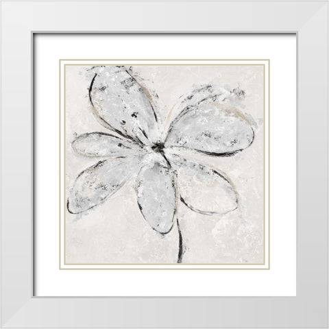 Neutral Gesture White Modern Wood Framed Art Print with Double Matting by Craven, Katrina