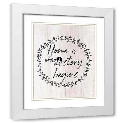 Where Our Story Begins White Modern Wood Framed Art Print with Double Matting by Santiago, Daniela