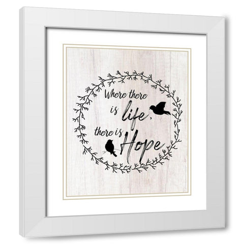 There is Hope White Modern Wood Framed Art Print with Double Matting by Santiago, Daniela