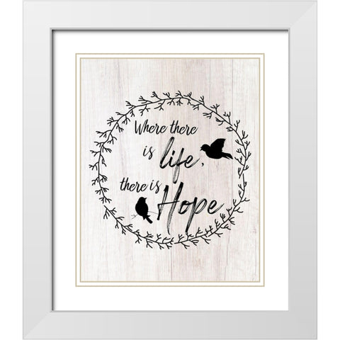 There is Hope White Modern Wood Framed Art Print with Double Matting by Santiago, Daniela