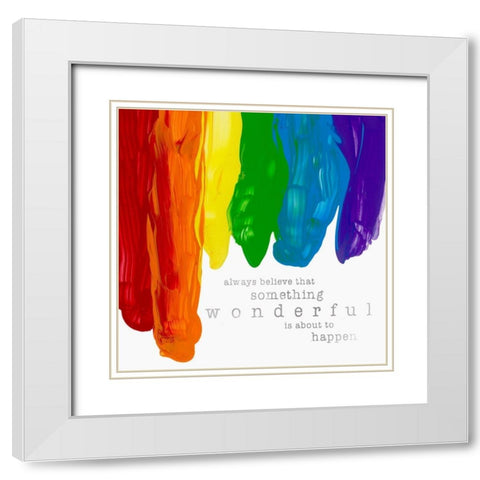 Something Wonderful White Modern Wood Framed Art Print with Double Matting by Santiago, Daniela