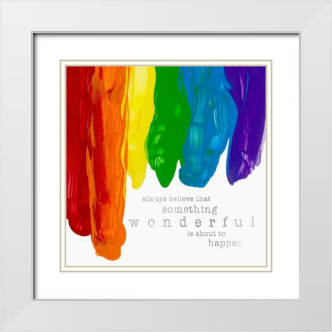 Something Wonderful White Modern Wood Framed Art Print with Double Matting by Santiago, Daniela