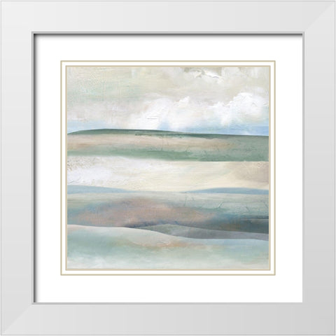 Terra Stratus White Modern Wood Framed Art Print with Double Matting by Nan