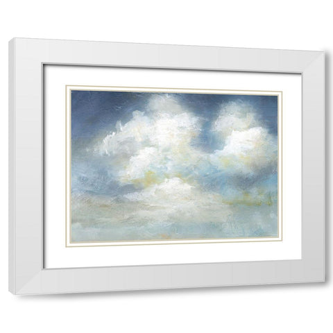 Cloud Drama White Modern Wood Framed Art Print with Double Matting by Nan