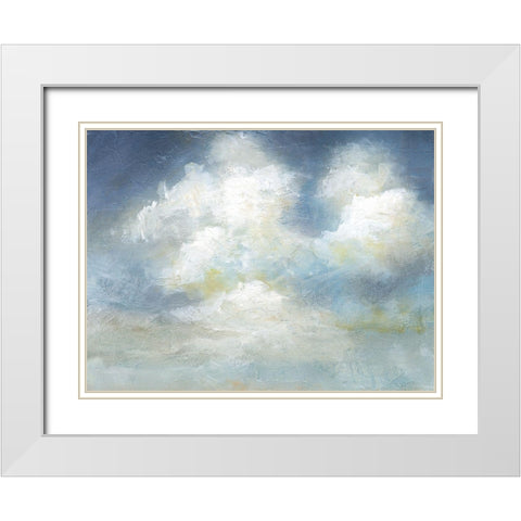 Cloud Drama White Modern Wood Framed Art Print with Double Matting by Nan