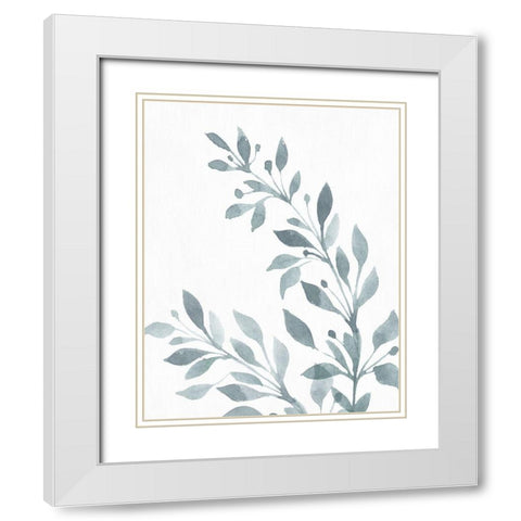 Blue Botanical Wash I White Modern Wood Framed Art Print with Double Matting by Knutsen, Conrad