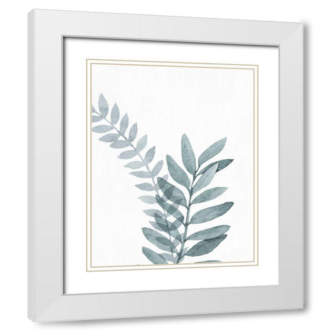 Blue Botanical Wash II White Modern Wood Framed Art Print with Double Matting by Knutsen, Conrad