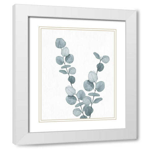 Blue Botanical Wash III White Modern Wood Framed Art Print with Double Matting by Knutsen, Conrad