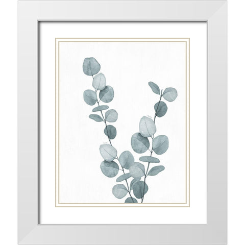 Blue Botanical Wash III White Modern Wood Framed Art Print with Double Matting by Knutsen, Conrad