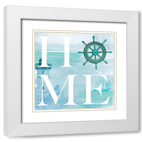 Nautical Home White Modern Wood Framed Art Print with Double Matting by Santiago, Daniela