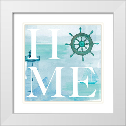 Nautical Home White Modern Wood Framed Art Print with Double Matting by Santiago, Daniela