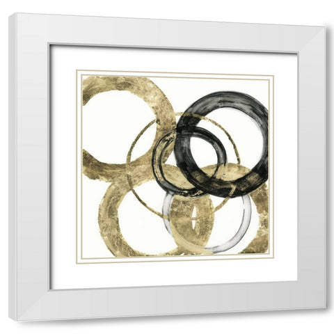 Ring II White Modern Wood Framed Art Print with Double Matting by Tava Studios
