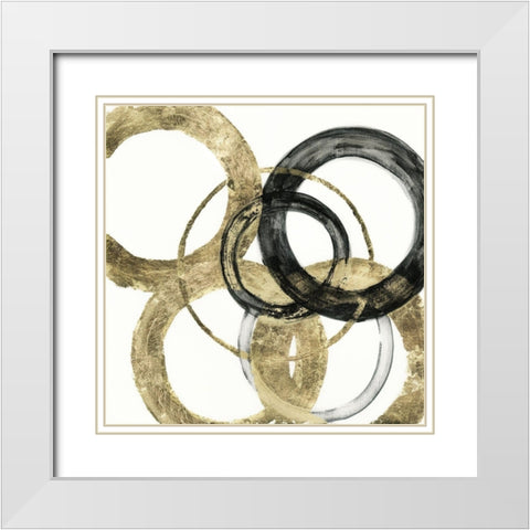 Ring II White Modern Wood Framed Art Print with Double Matting by Tava Studios
