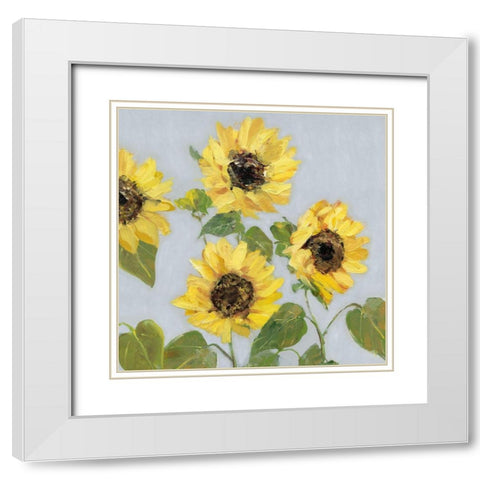 Sunflower Array I White Modern Wood Framed Art Print with Double Matting by Swatland, Sally