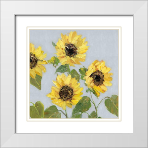 Sunflower Array I White Modern Wood Framed Art Print with Double Matting by Swatland, Sally
