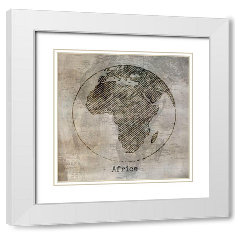 Africa White Modern Wood Framed Art Print with Double Matting by Jill, Susan
