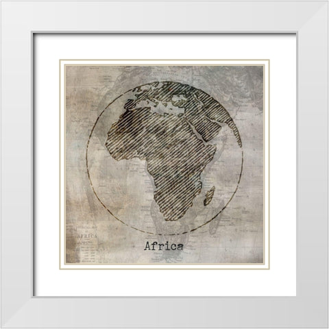 Africa White Modern Wood Framed Art Print with Double Matting by Jill, Susan