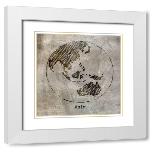 Asia White Modern Wood Framed Art Print with Double Matting by Jill, Susan