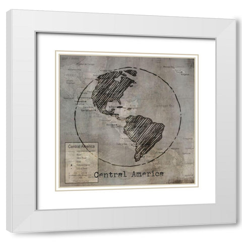 Central America White Modern Wood Framed Art Print with Double Matting by Jill, Susan