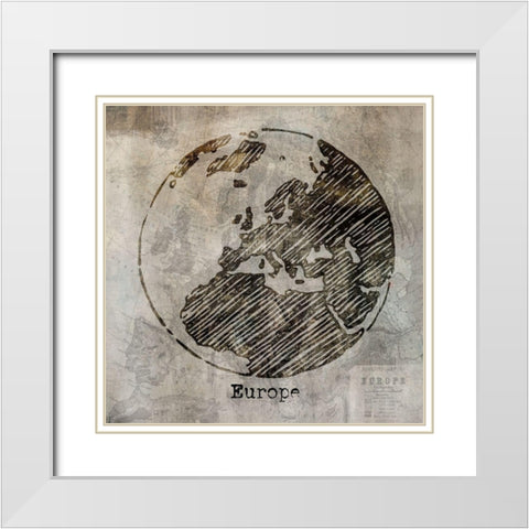 Europe White Modern Wood Framed Art Print with Double Matting by Jill, Susan