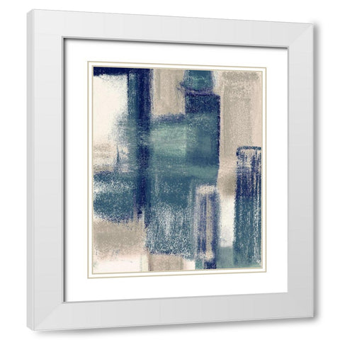 Blue Horizon II White Modern Wood Framed Art Print with Double Matting by Jill, Susan