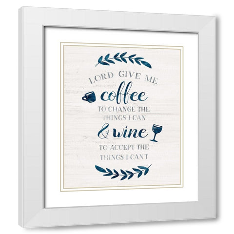 Coffee and Wine White Modern Wood Framed Art Print with Double Matting by Carpentieri, Natalie