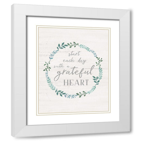 Start Each Day White Modern Wood Framed Art Print with Double Matting by Carpentieri, Natalie