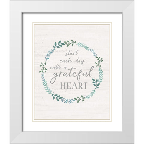 Start Each Day White Modern Wood Framed Art Print with Double Matting by Carpentieri, Natalie