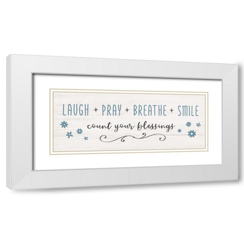 Count Your Blessings White Modern Wood Framed Art Print with Double Matting by Carpentieri, Natalie