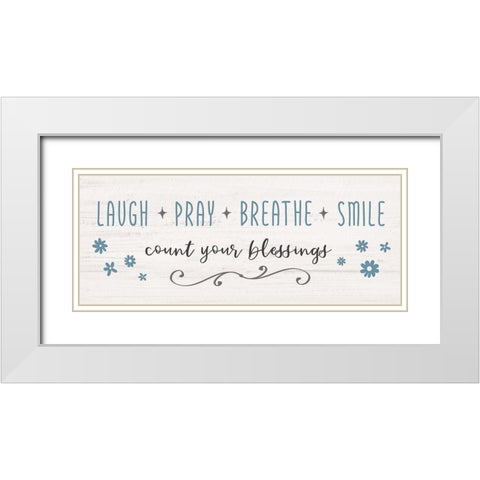 Count Your Blessings White Modern Wood Framed Art Print with Double Matting by Carpentieri, Natalie