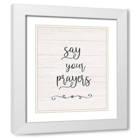 Say Your Prayers White Modern Wood Framed Art Print with Double Matting by Carpentieri, Natalie